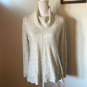 Speckled Cream Cowl Neck Sweater